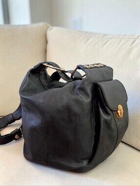 RARE Vintage MARINO ORLANDI Leather Convertible Sling Rose Gold Hardware